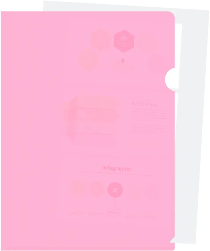 Папка-уголок Бюрократ Pastel -EPAST/PINK A4 пластик 0.18мм розовый