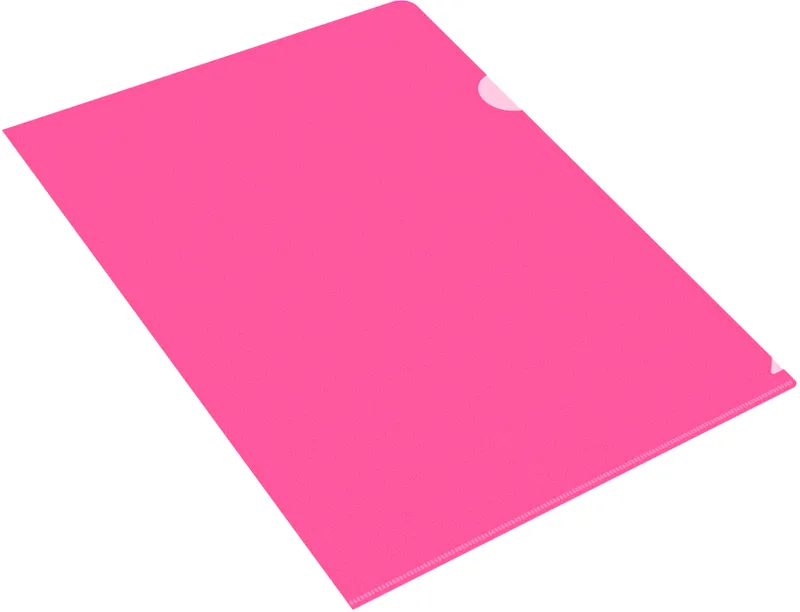 Папка-уголок Бюрократ Double Neon DNECPINK A4 пластик 0.18мм розовый
