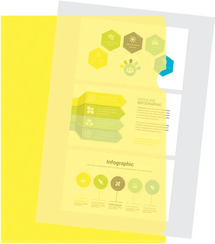 Папка-уголок Бюрократ Double Neon DNECYEL A4 пластик 0.18мм желтый