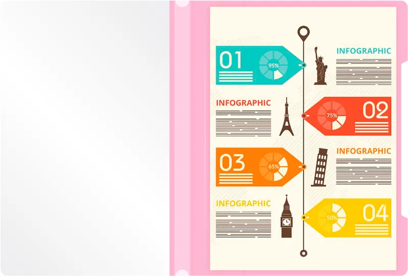 Папка-скоросшиватель Бюрократ Pastel -PSLPAST/PINK A4 прозрач.верх.лист пластик розовый 0.14/0.18