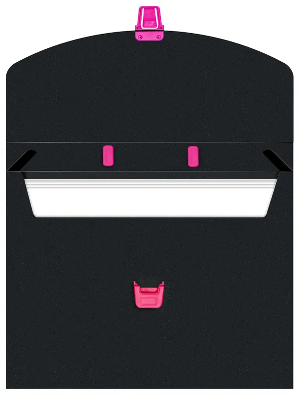 Портфель Бюрократ Black Opal BLPP01PINK 1 отдел. A4 пластик 0.7мм черный/розовый