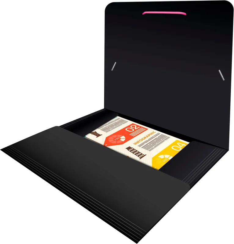Папка на резинке Бюрократ Black Opal BL510/1 A4 пластик кор.30мм 0.5мм черный