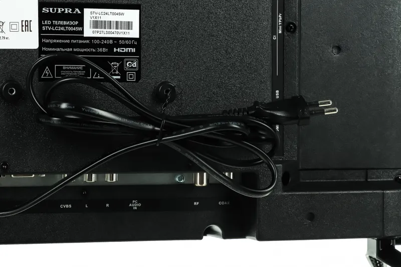 Телевизор LED Supra 23.6" STV-LC24LT0045W черный HD 50Hz DVB-T DVB-T2 DVB-C USB (RUS)