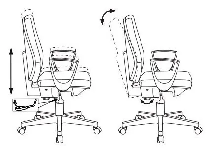 Кресло Бюрократ CH-545 серый 38-417 крестов. пластик