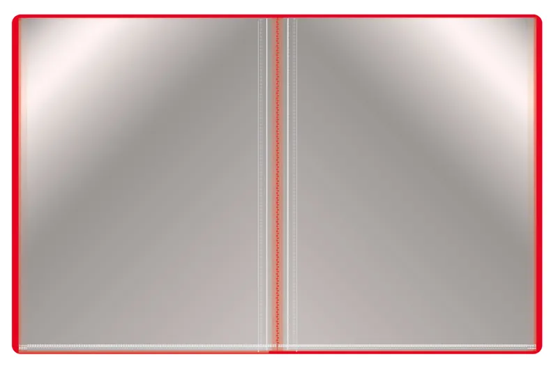 Папка с 100 прозр.вклад. Бюрократ -BPVN100RED A4 пластик 0.8мм торц.карм с бум. встав красный