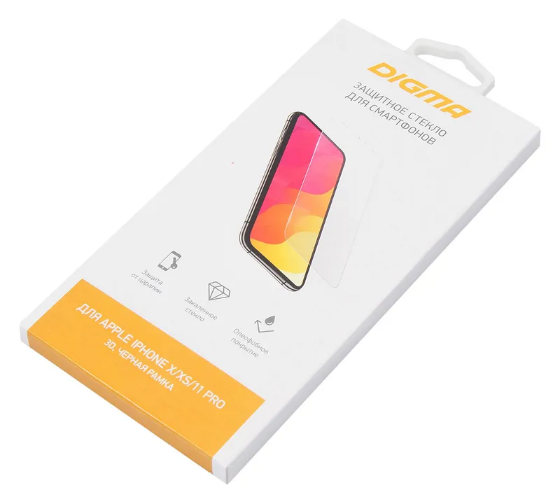 Защитное стекло для экрана Digma 3D черный для Apple iPhone X/XS/11 Pro 3D 1шт. (DGG3AP11PA)
