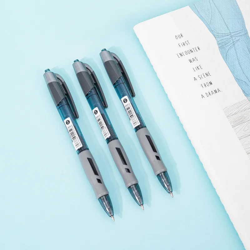 Ручка гелев. автоматическая Deli Arris EG08-BK прозрачный/серый d=0.5мм черн. черн. резин. манжета