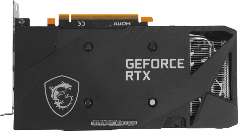 Видеокарта MSI PCI-E 4.0 RTX 3060 VENTUS 2X 12G NVIDIA GeForce RTX 3060 12Gb 192bit GDDR6 1680/15000 HDMIx1 DPx3 HDCP Ret