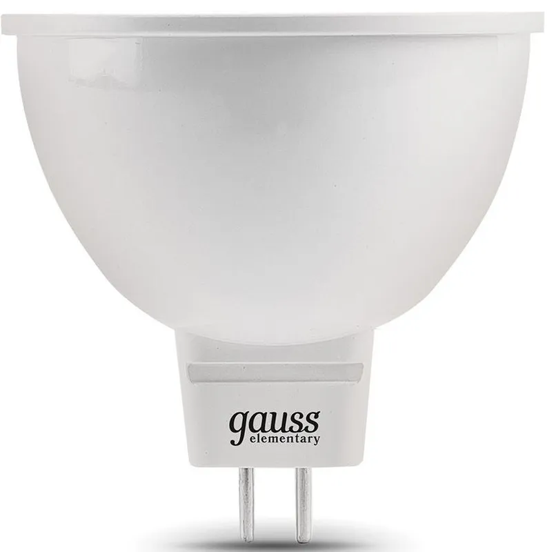 Лампа светодиодная Gauss Elementary MR16 7Вт цок.:GU5.3 спот 220B 3000K св.свеч.бел.теп. MR16 (упак.:10шт) (13517)