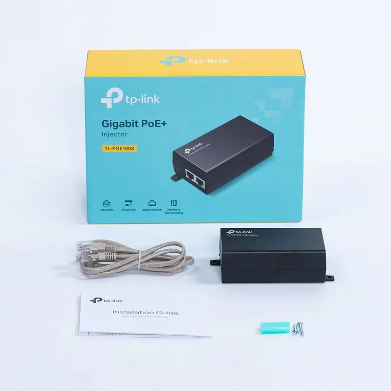 Инжектор PoE TP-Link POE160S 10/100/1000BASE-T 48В(DC)