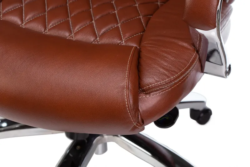 Кресло руководителя Бюрократ T-9924SL светло-коричневый Leather Eichel кожа крестов. металл хром