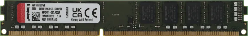 Оперативная память Kingston DDR-III 8GB  1600MHz DIMM CL11 2RX8 1.5V 240-pin 4Gbit