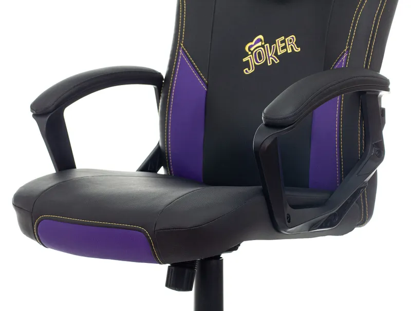 Кресло игровое Zombie HERO JOKER черный/фиолетовый эко.кожа с подголов. крестов. пластик