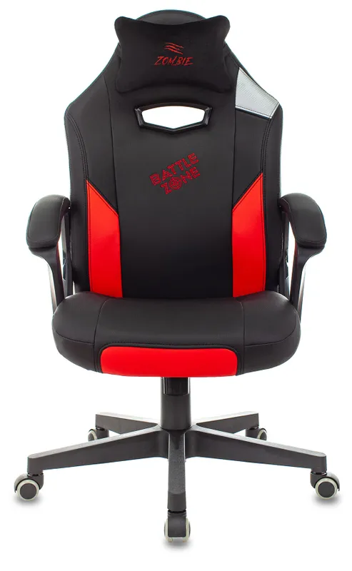 Кресло игровое Zombie HERO BATTLEZONE черный/красный эко.кожа с подголов. крестов. пластик
