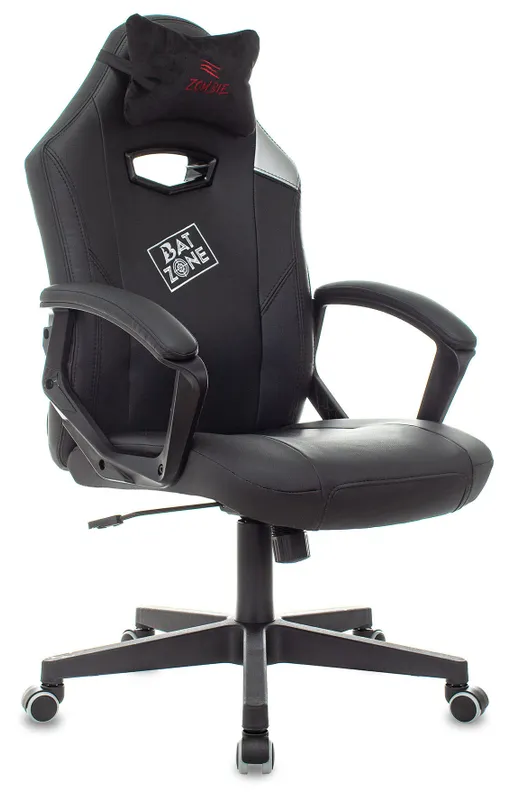 Кресло игровое Zombie HERO BATZONE черный эко.кожа с подголов. крестов. пластик