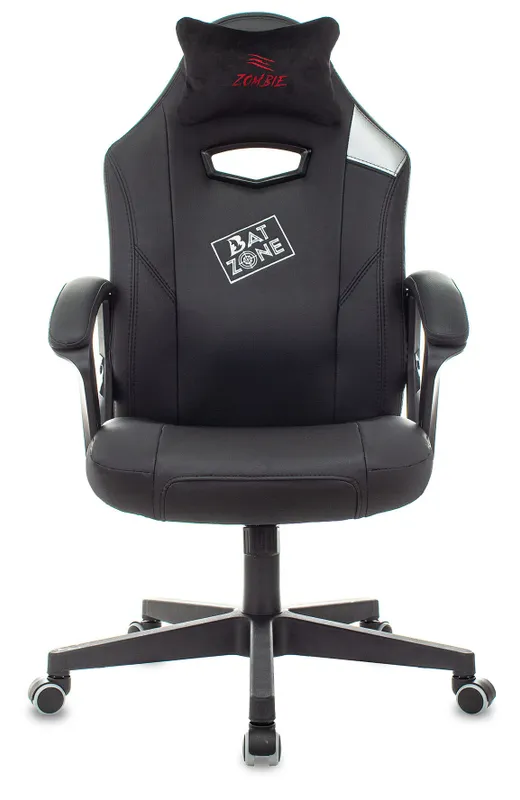 Кресло игровое Zombie HERO BATZONE черный эко.кожа с подголов. крестов. пластик
