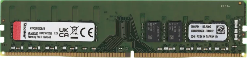 Оперативная память Kingston DDR4  16GB  3200MHz DIMM CL22 2RX8 1.2V 288-pin 8Gbit