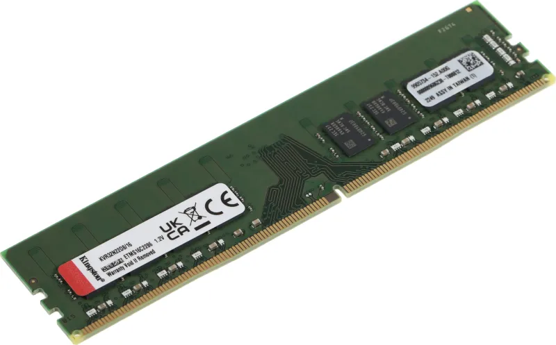 Оперативная память Kingston DDR4  16GB  3200MHz DIMM CL22 2RX8 1.2V 288-pin 8Gbit