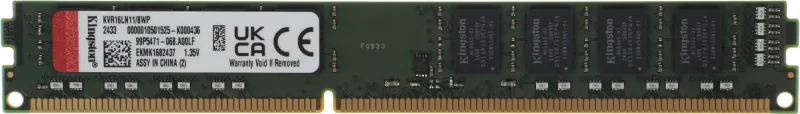 Оперативная память Kingston DDR3L   8GB  1600MHz DIMM CL11 2RX8 1.35V 240-pin 4Gbit