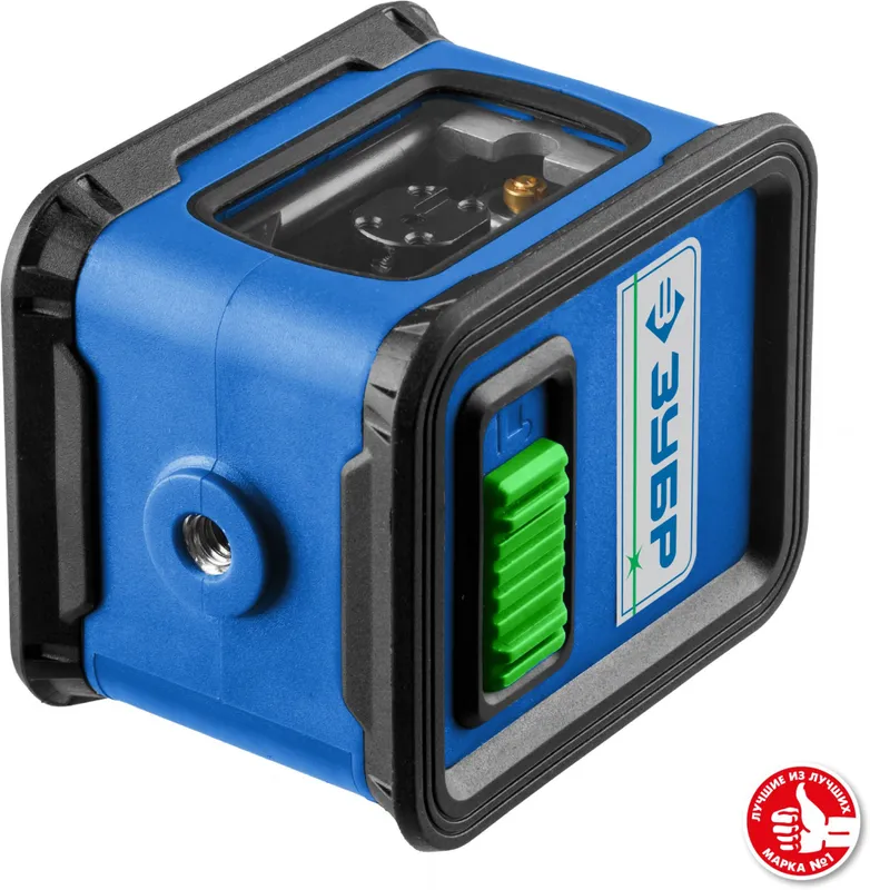 Нивелир лазерн. Зубр КРЕСТ 2кл.лаз. 540нм цв.луч. зеленый 2луч. (34900)