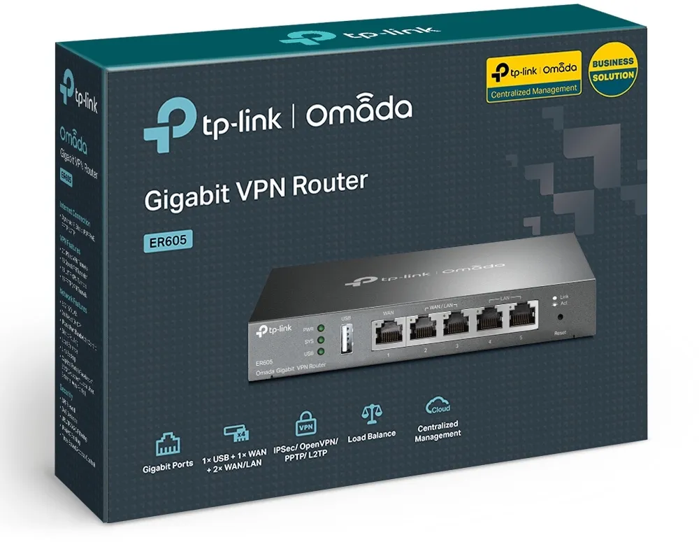 Межсетевой экран TP-Link SafeStream ER605 10/100/1000BASE-TX черный