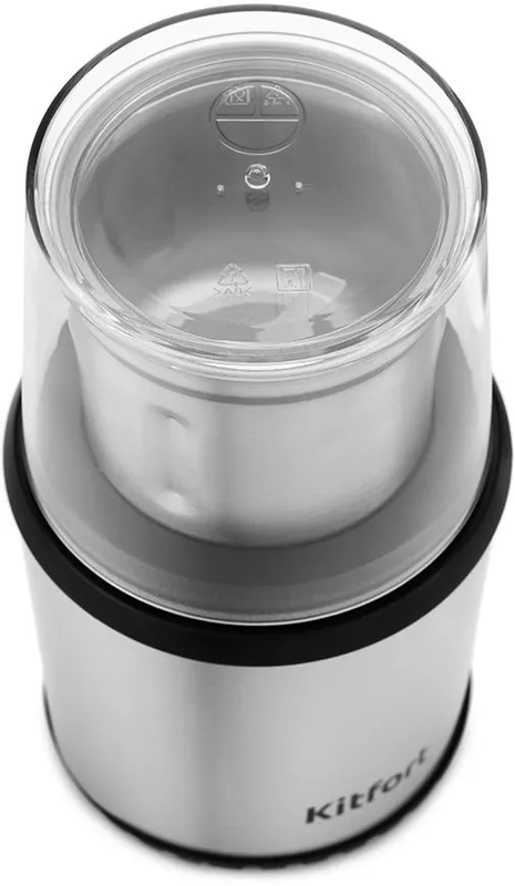 Кофемолка Kitfort КТ-757 200Вт сист.помол.:ротац.нож вместим.:75гр нержавеющая сталь/черный