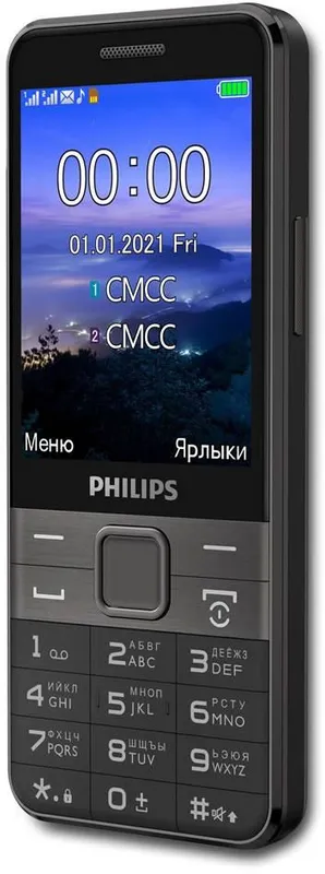 Мобильный телефон Philips E590 Xenium черный моноблок 2Sim 3.2" 240x320 2Mpix GSM900/1800 GSM1900 MP3 FM microSD max16Gb