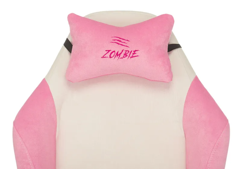 Кресло игровое Zombie EPIC PRO Fabric белый/розовый с подголов. крестов. пластик пластик белый