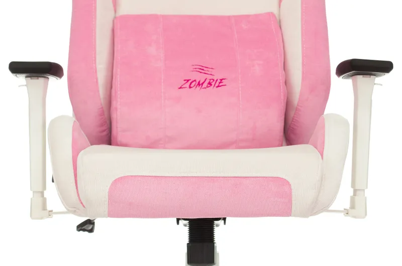 Кресло игровое Zombie EPIC PRO Fabric белый/розовый с подголов. крестов. пластик пластик белый