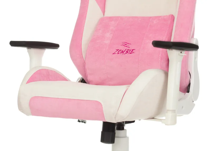 Кресло игровое Zombie EPIC PRO Fabric белый/розовый с подголов. крестов. пластик пластик белый