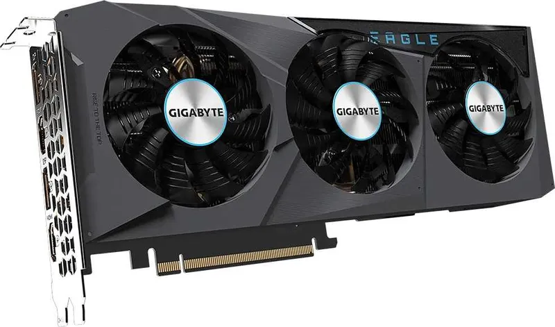 Видеокарта Gigabyte PCI-E 4.0 GV-N3070EAGLE OC-8GD 2.0 LHR NVIDIA GeForce RTX 3070 8Gb 256bit GDDR6 1770/14000 HDMIx2 DPx2 HDCP Ret