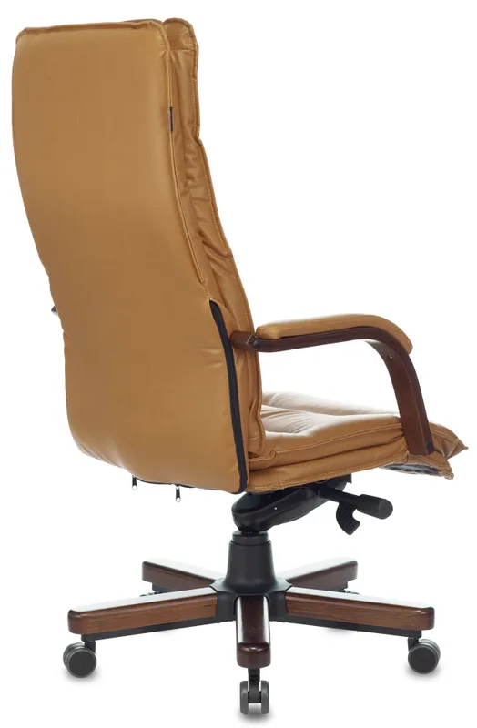 Кресло руководителя Бюрократ T-9927WALNUT горчичный кожа крестов. металл/дерево