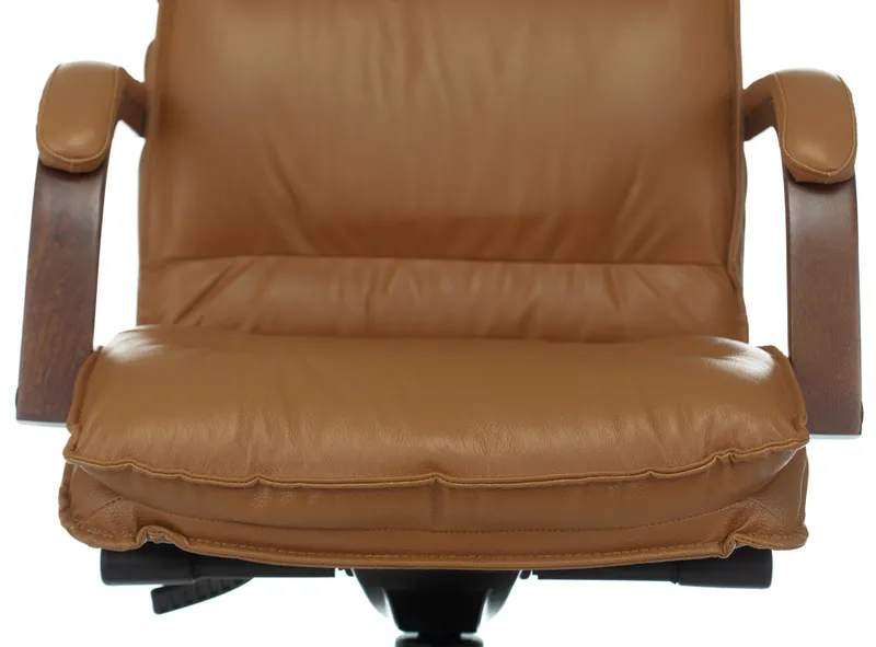 Кресло руководителя Бюрократ T-9927WALNUT горчичный кожа крестов. металл/дерево