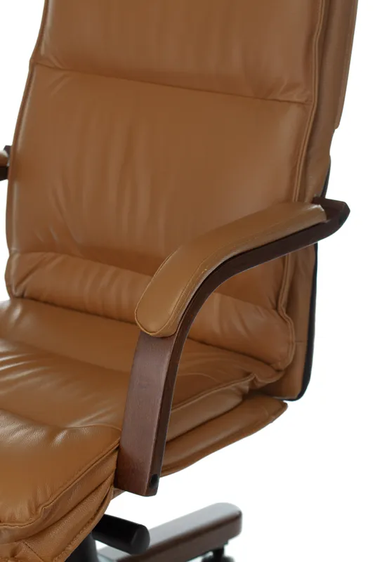 Кресло руководителя Бюрократ T-9927WALNUT горчичный кожа крестов. металл/дерево