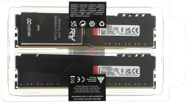 Оперативня память Kingston 16GB 3200MHz DDR4 CL16 DIMM (Kit of 2) FURY Beast Black