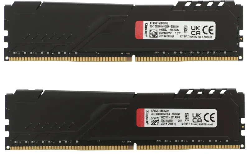Оперативня память Kingston 16GB 3200MHz DDR4 CL16 DIMM (Kit of 2) FURY Beast Black