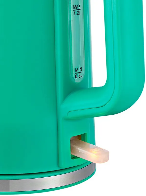 Чайник электрический Kitfort KT-6124-3 1.2л. 2200Вт бирюзовый корпус: стекло/металл/пластик (КТ-6124-3)