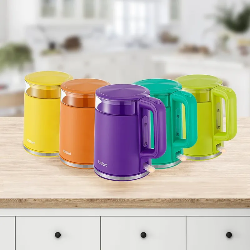 Чайник электрический Kitfort KT-6124-3 1.2л. 2200Вт бирюзовый корпус: стекло/металл/пластик (КТ-6124-3)