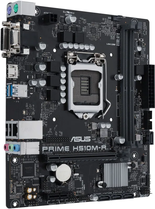 ASUS PRIME H510M-R-SI, LGA1200, H510, 2*DDR4, DVI+D-Sub + HDMI, SATA3, Audio, Gb LAN, USB 3.2, COM*1 header (w/o cable),mATX ;90MB18C0-M0ECY0, 3 year
