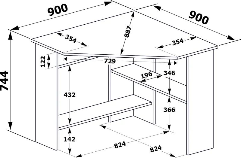 Стол для компьютера Сокол КСТ-02 столешница ЛДСП дуб сонома (00-00010956)