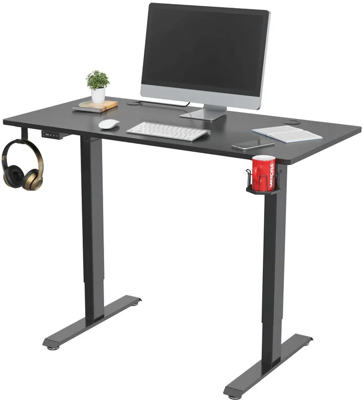Стол для компьютера Cactus подъёмный столешница МДФ черный каркас черный (CS-ED-BBK)