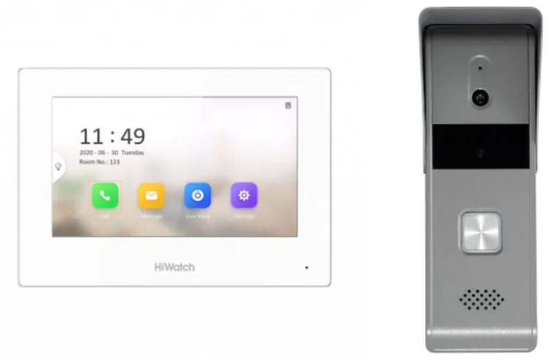 Видеодомофон HiWatch DS-D100HKWF белый