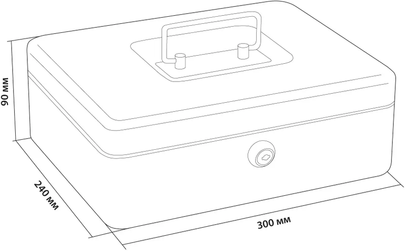 Ящик для денег Cactus CS-CB-004 90x300x240 графитовый