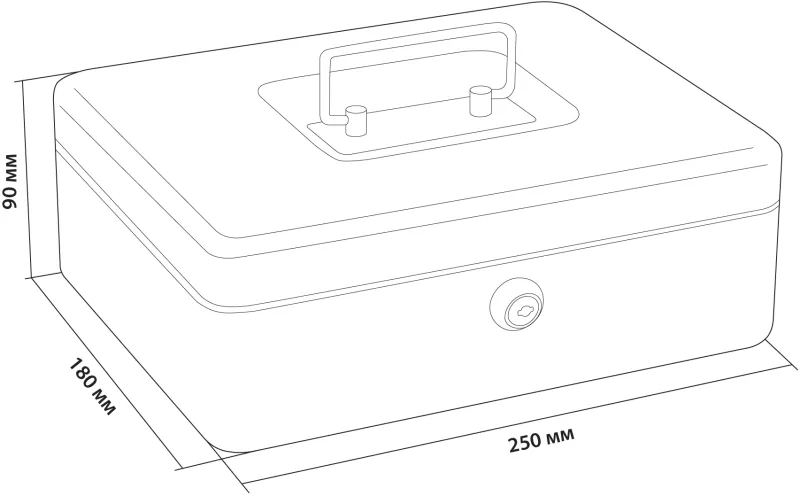 Ящик для денег Cactus CS-CB-003 90x250x180 графитовый