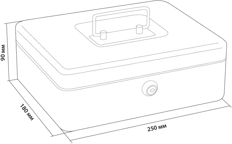 Ящик для денег Cactus CS-CB-003 90x250x180 графитовый