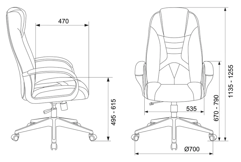 Кресло игровое Zombie 8 черный эко.кожа крестов. пластик