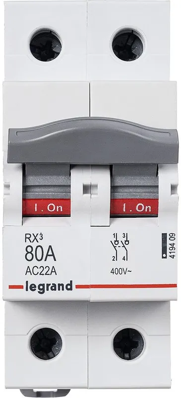 Выключатель Legrand 419409 RX3 80A 2П 400В 2мод