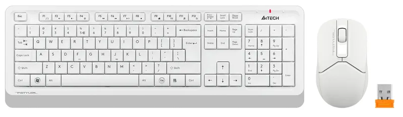 Клавиатура + мышь A4Tech Fstyler FG1012 клав:белый мышь:белый USB беспроводная Multimedia (FG1012 WHITE)