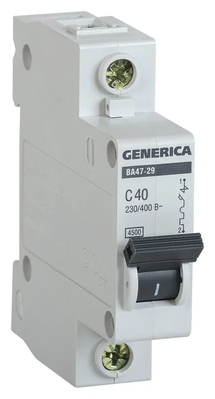 Выключатель автоматический IEK MVA25-1-040-C Generica 40A тип C 4.5kA 1П 230/400В 1мод серый (упак.:1шт)