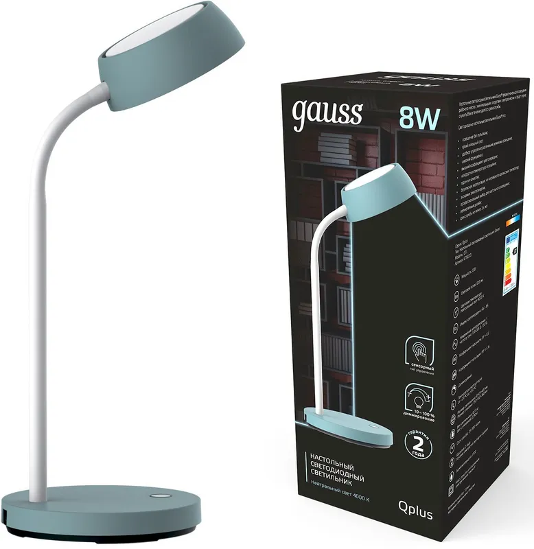 Светильник Gauss GT6023 настольный на подставке бирюзовый 8Вт